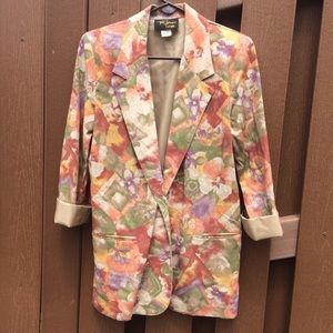 Vintage 80s blazer Funky Retro Floral Print